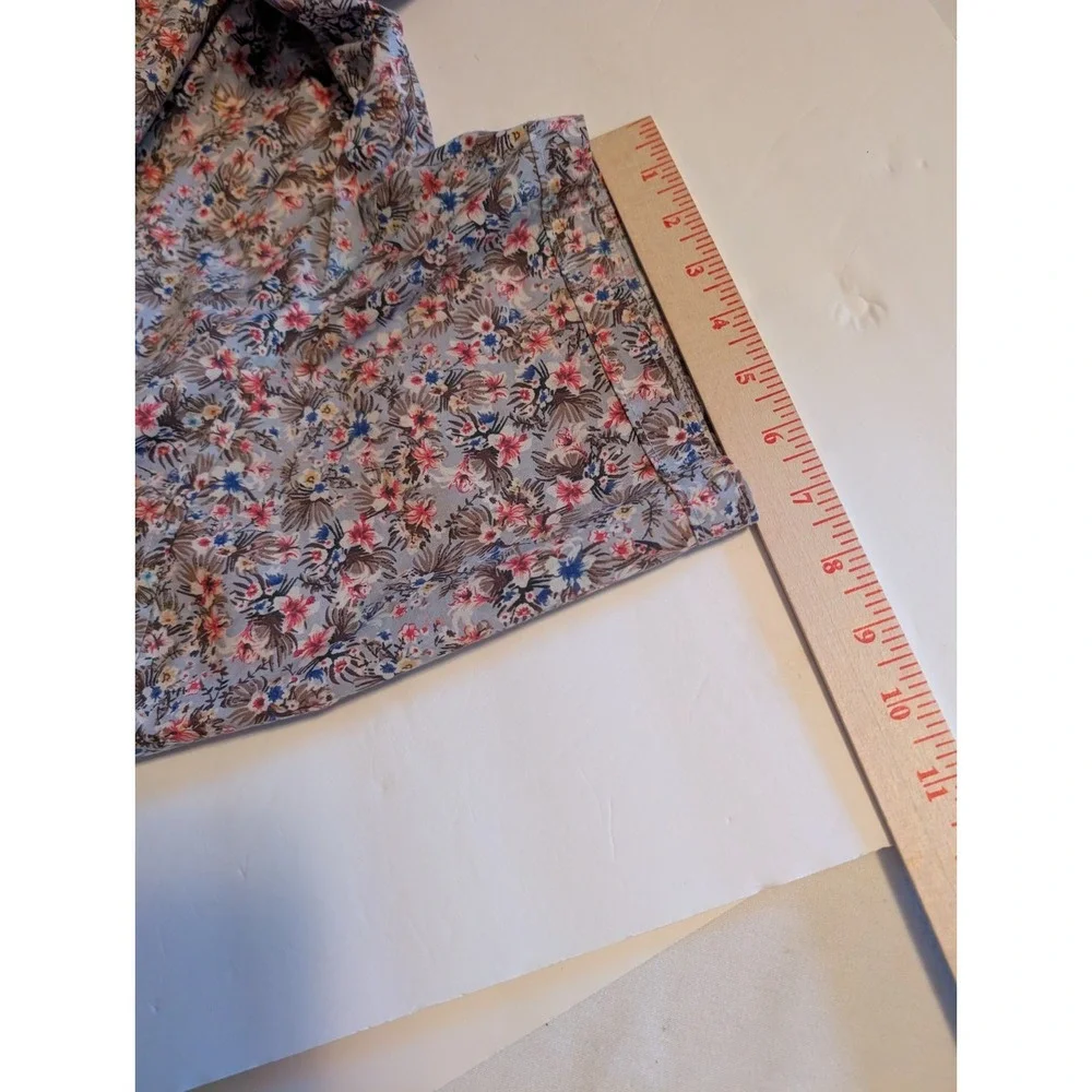 Joseph Abboud Floral Short Sleeve SlimFit Button Down Cotton Men's Shirt Size XL